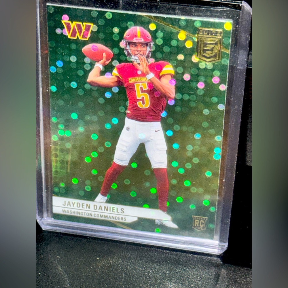 Washington Commanders Jayden Daniels Rookie Card green disco number 165
